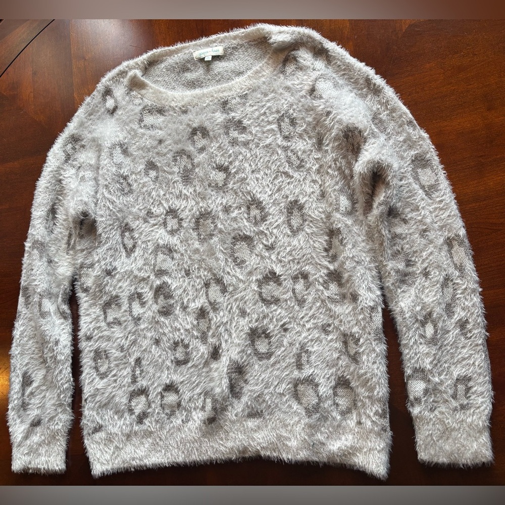 Animal Print Fuzzy Sweater size m